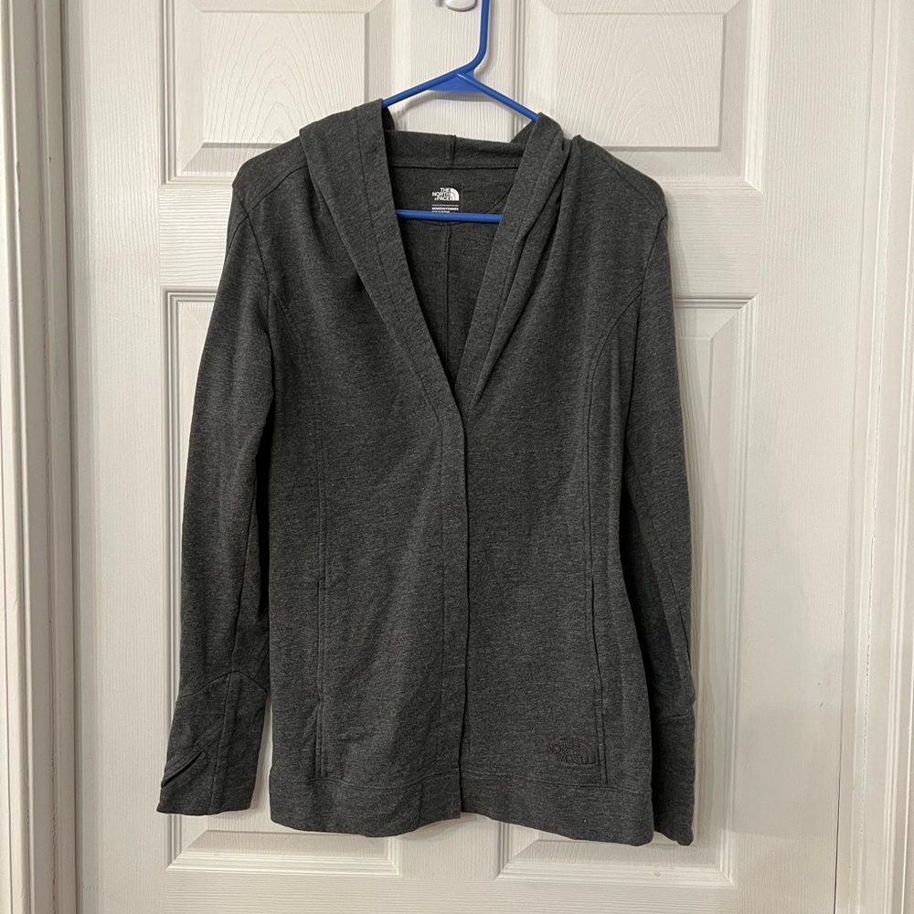 Womens gray North Face button down jacket size small